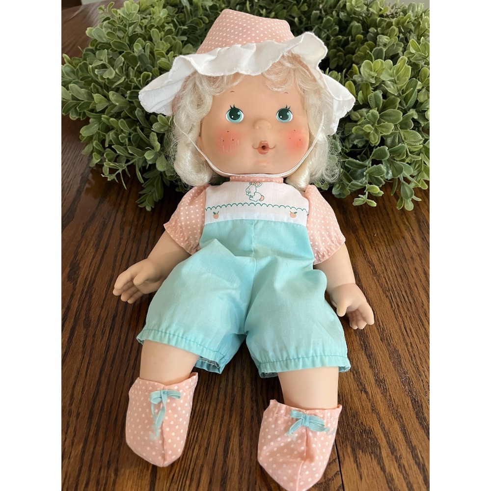Vintage 1980s Strawberry Shortcake Baby Apricot Blow Kiss Doll Complete EUC